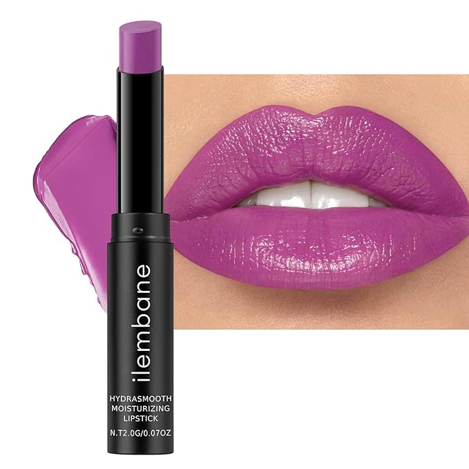 Purple Moisturizing Lipstick – Hydrating Long-Lasting Cream Lip Balm for Dry Lips, Soft Lilac Glossy Tint, Waterproof, All-Day Wear (Lilac Breeze)
