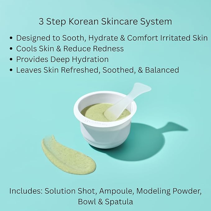 LEADERS 3X Boosting Modeling Mask | 3-Step Korean Skincare with Tea Tree Set of 1 | Soothing, Hydrating & Comforting for Irritated & Heated Skin | Cools & Relieve Skin Sensitivity (Teatree)