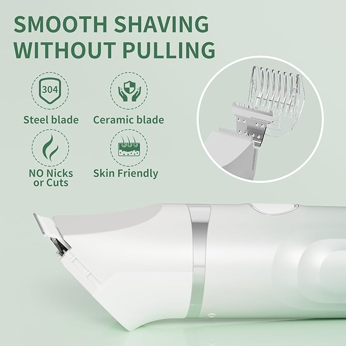 RUIM Bikini Trimmer for Women, 3-in-1 Electric Razors for Women, Waterproof Rechargeable Pubic Hair Trimmer with LED Display