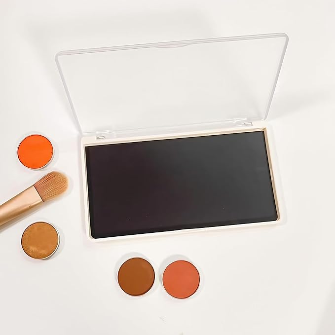 2PC Empty Magnetic Makeup Palette, White Frosted Clear Lid, Empty Eyeshadow Palettes Depots Tavel Storage Box, Small Travel Size, 5.5 x 3.1 inches,