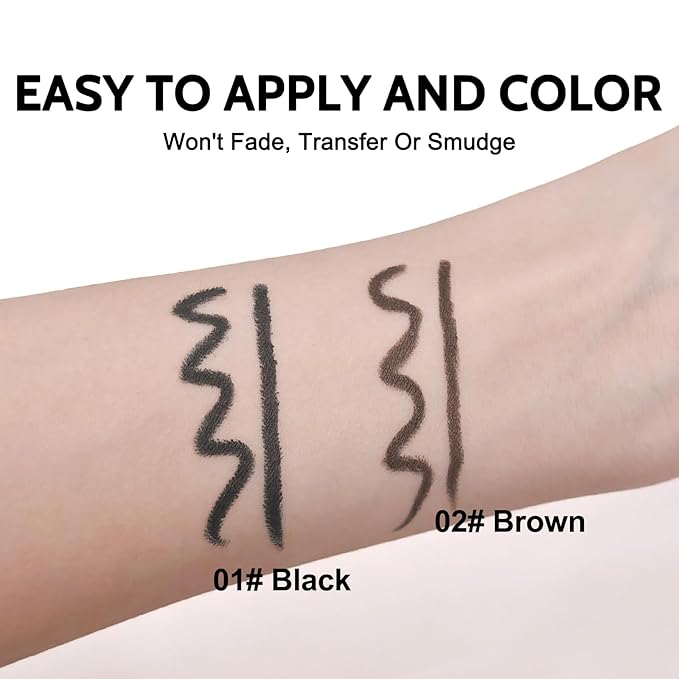 Erinde Brown Gel Eyeliner for Mature Women - Waterproof Smudge-proof Eye Liner Pencil, Gel Cream Matte Texture, Built-in Sharpener, Long Lasting Precision Waterline Eyeliner for Older Women