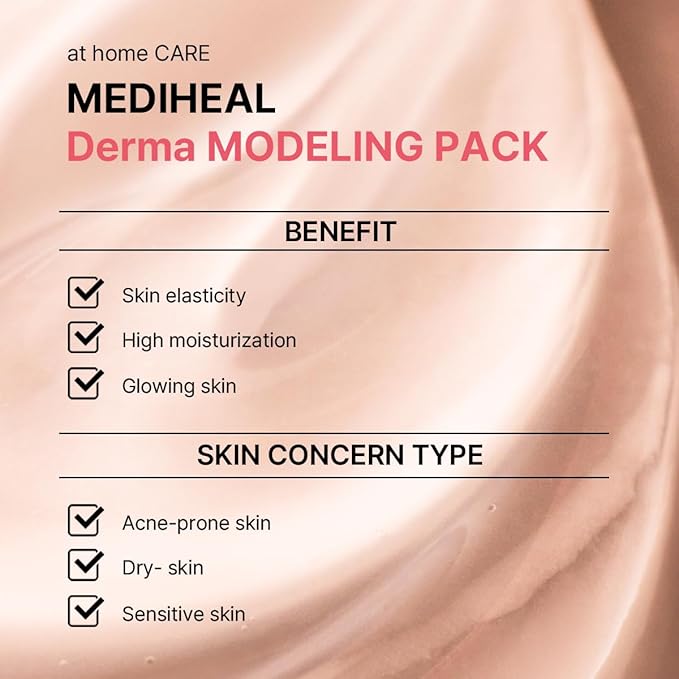 Mediheal Derma Modeling Pack (Collagen) - Filling Elasticity For Glow Skin - Easy DIY Home Spa Kits, Hydrating Icy Jelly Mask For Skin Refreshment