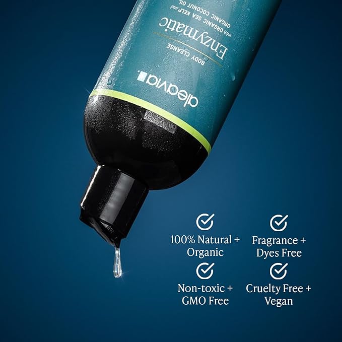 Aleavia Body Cleanse – Organic & All-Natural Prebiotic Body Wash – Fragrance-free and Sulfate-Free Enzymatic Body Cleanser – 16 Oz.