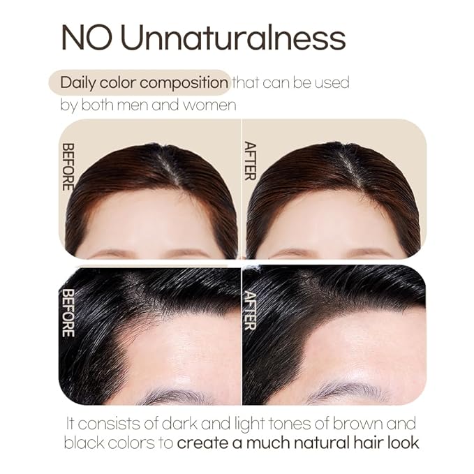 ETUDE Hair Pang Pang hairline powder Root Touch Up, Waterproof, For Facial Makeup, Hairline and Thin Hair - Natural Black