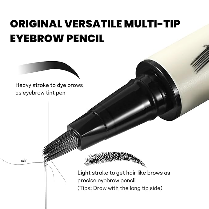 Microblading Eyebrow Pencil, Liquid Magical Multi-Tip Eyebrow Pencils for Women, Waterproof Eyebrow Pen for Natural Brow, Long Lasting Eyebrow Dye with Hair Like Strokes Brows Makeup Pen