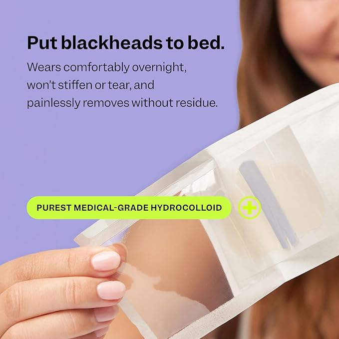 Peach Slices - Nose Pore Patches (7 ct) - Overnight Blackhead Remover - Pore Strips - Absorbs Gunk - Thin, Flexible & Painless - Hydrocolloid Patches - Vegan & Cruelty Free - Korean Skin Care & Beauty