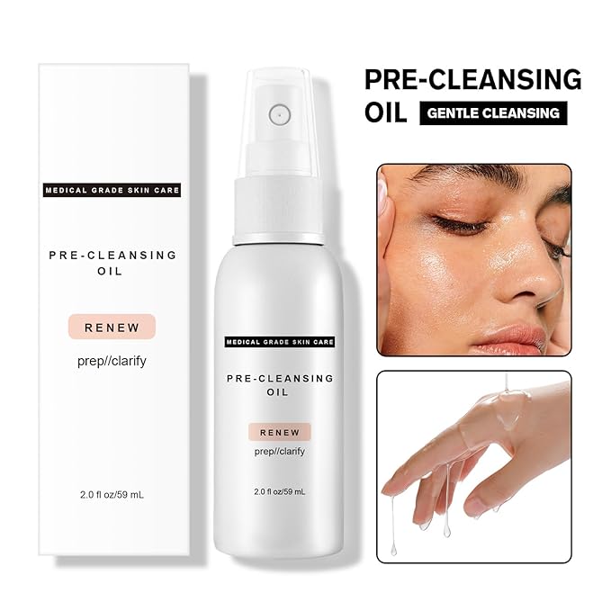 Pre-Cleansing Oil - Makeup Remover Oil to be Paired with Facial Cleanser - Cleanser for Face, Makeup, & Preps for Cleansing(1PCS)