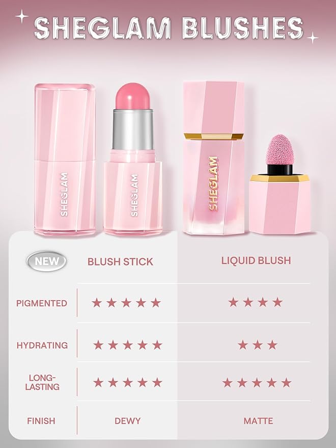 SHEGLAM Buttery Bliss Blush Stick Cream Milk Makeup Blush-Love Cake