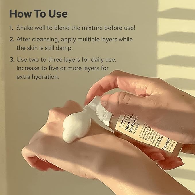 Here-Oh My First Serum, Hydrating Facial Serum with Hyaluronic Acid | Bubble Texture for Barrier Support & Glow | Korean Care for Dry & Sensitive Types (15.22 fl oz,Refill)