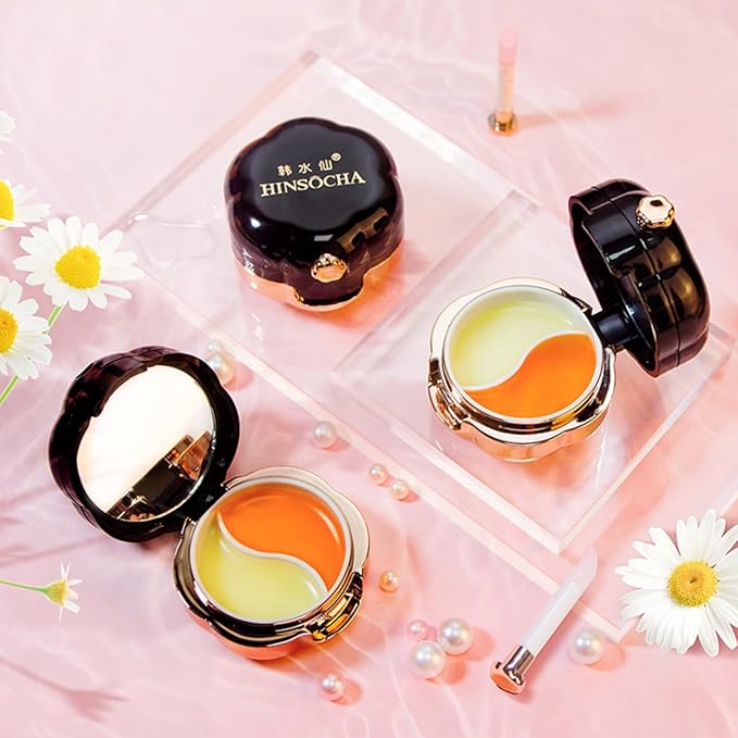 2-in-1 Day Night Double-Color Lip Mask | Jelly Moisturizing | Lip Balm & Lipstick Function | TOMATO Color (Cranberry)