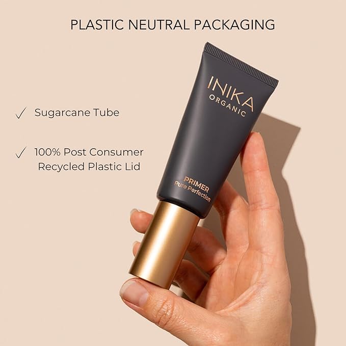 INIKA Organic Pure Perfection Primer | Clinically Proven to Boost Hydration + Reduce Wrinkles. Skincare Enriched. Smooth Dewy Finish. Extend Makeup & Create a Flawless Base. 30mL