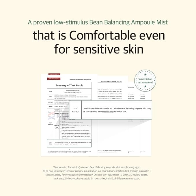 mixsoon Bean Balancing Ampoule Mist Skin moisturizer and Oil balance For Hydrated Radiance Korean Glass Skin Care 3.38 fl. oz. / 100ml