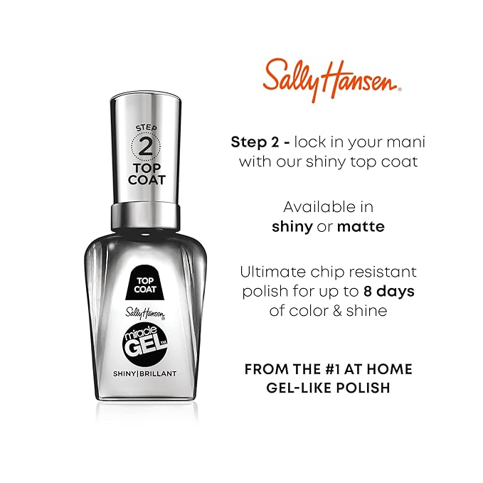 Sally Hansen Miracle Gel™, Travel Seekers Love at First Flight, Long Lasting, Gel-Like Formula, No UV Lamp Needed, Pink Nail Polish