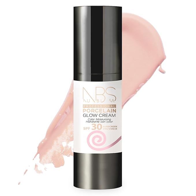 Porcelain Color Glow Cream SPF 30 – Tinted Sunscreen Moisturizer Face with Aloe Vera and Vitamin E – Porcelain Tone Facial Sunscreen Tinted with UVA/UVB/IR Support, 1 fl oz