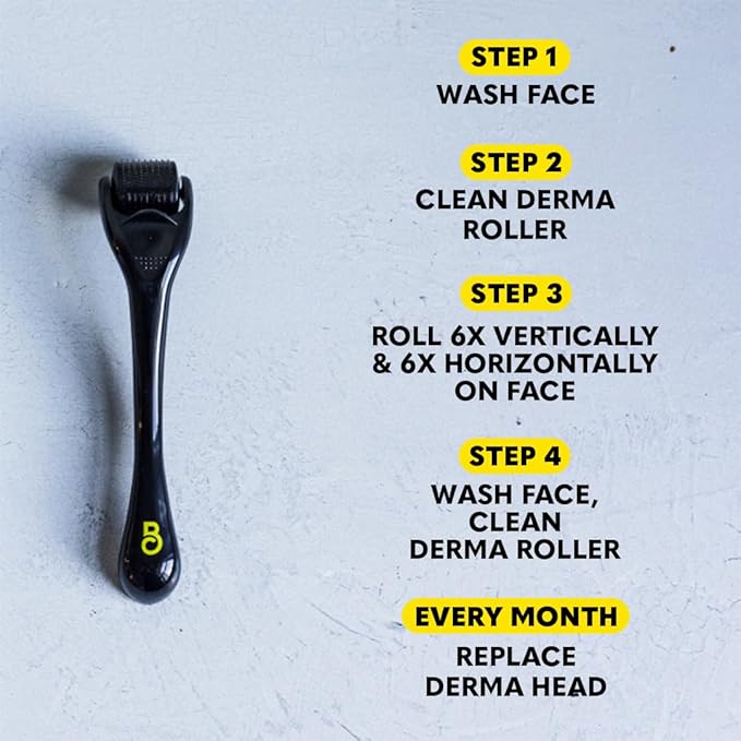 Beard Club Derma Roller & Beard Growth Oil - Microneedling Roller with 540 Titanium Coated Microneedles & Cedar, Sandalwood Beard Oil