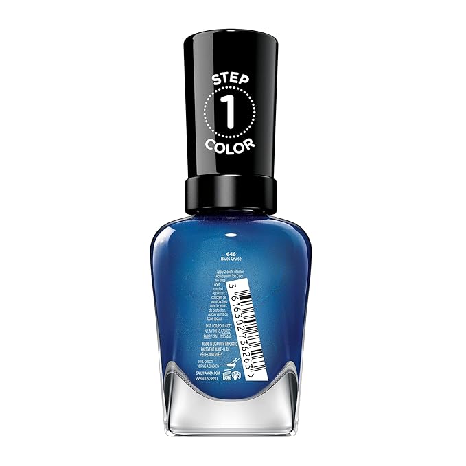 Sally Hansen Miracle Gel™, Travel Seekers Blues Cruise, Long Lasting, Gel-Like Formula, No UV Lamp Needed, Blue Nail Polish