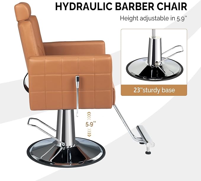 OmySalon Salon Chair for Hair Stylist, Reclining Barber Chair Hairdressing Styling Chair with Adjustable headrest, Beauty Shampoo Barbershop Furniture