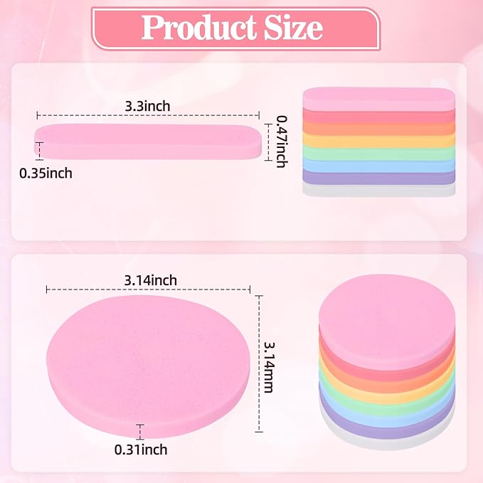 1080 Pcs Compressed Facial Sponges for Makeup Removal & Exfoliating | Premium Face Cleansing Sponge Pads for Women & Girls Soft Wash Round Sponge Spa & Daily Use，8 Colors