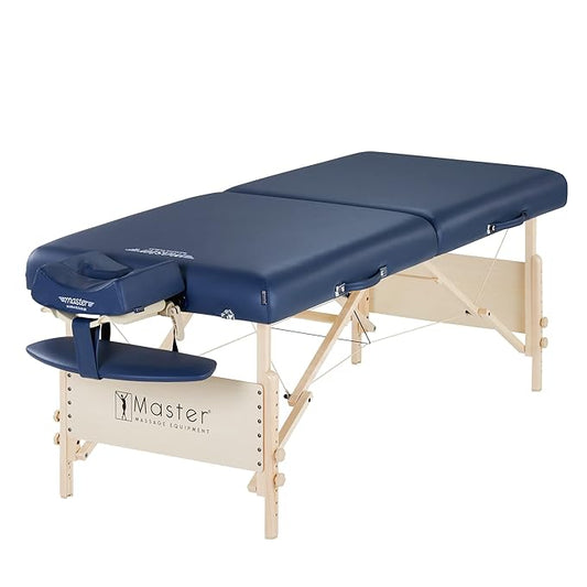Master Massage Coronado Portable Massage Table Pro Package- Adjustable Height, Working Capacity of 750 lbs. and 3-Inch Foam Cushioning- Tattoo Bed, Lash Table- Royal Blue