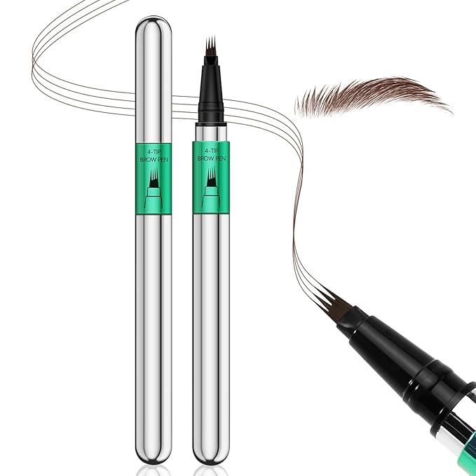 Microblading Eyebrow Pen，Waterproof Brow Pen Micro 4 Point,Eyebrow Makeup Pencil for Women to Effortlessly Create Hair Like Natural Brows，Long Lasting & Smudge-proof