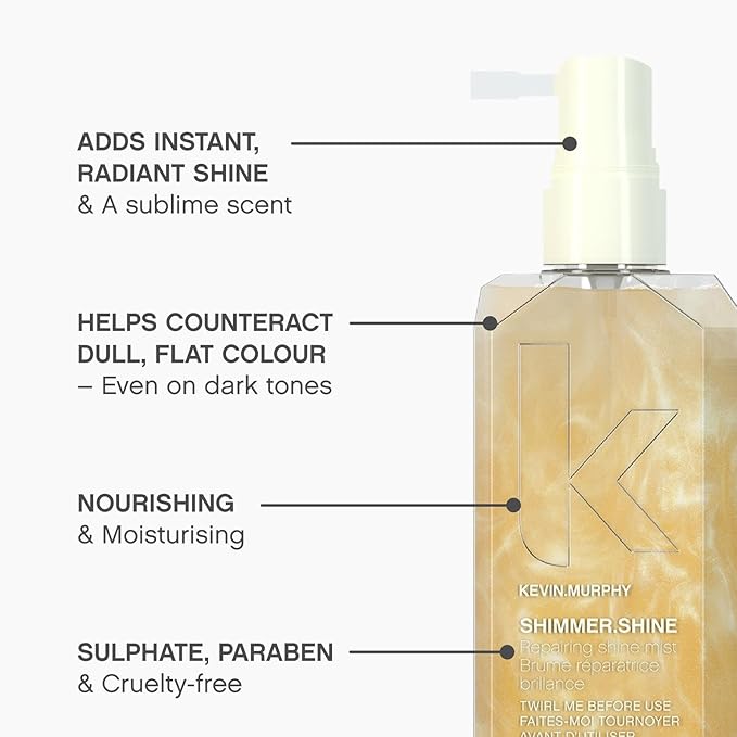 KEVIN.MURPHY SHIMMER.SHINE - Repairing Hair Mist - For All Hair Types - Dry Hair Shimmer Mist - Hair Mist with Vitamins - Sulphate-Free Hair Care - 100 mL / 3.4 fl oz