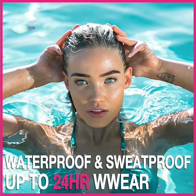 Kaely Microblading Eyebrow Pen with Multiple Fork Tips, Square Brush Magic Eyebrow Contouring Pen Waterproof, 3d Eye Brow Pencils for Women, Create Natural Hair-Like Brows, 104 Black