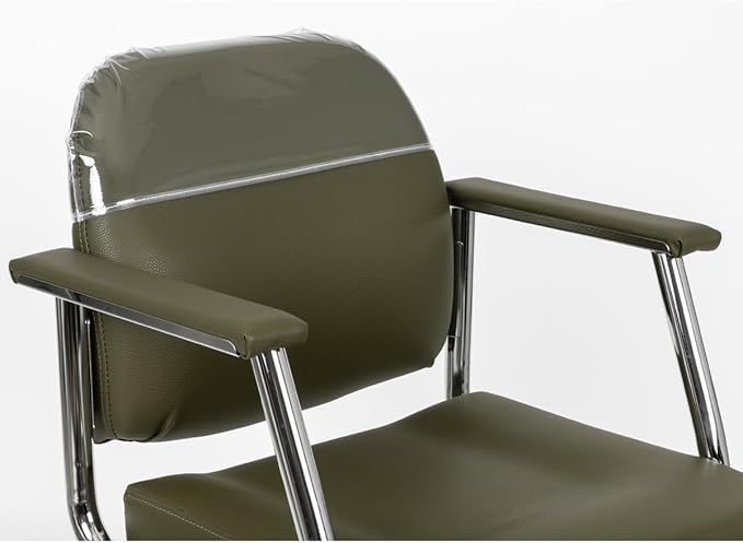 Zaria Wide Salon Styling Chair, Round Chrome 360° Swivel Hydraulic | Minerva Beauty (Olive Green)