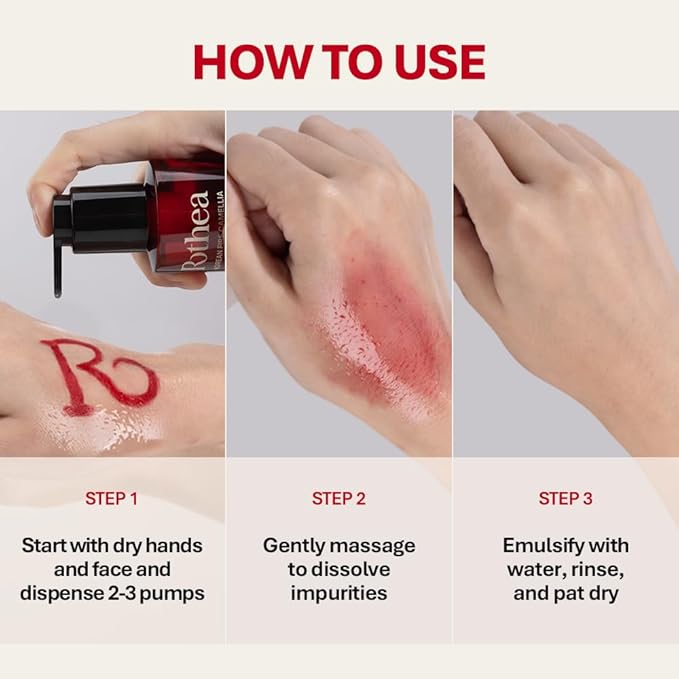 Rothea Holiday Edition - Korean Fire Camellia Cleansing Oil – Gentle Oil Cleanser for Face & Makeup, Blackhead Remover, Korean Skin Care, 6.76 fl oz / 200ml