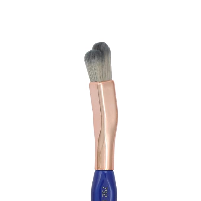 Bdellium Tools Professional Makeup Brush - Golden Triangle 792 Eye Double Dome Blender - With All Vegan and Soft Synthetic Fibers, For Effortless Application and Blending (Blue, 1pc)
