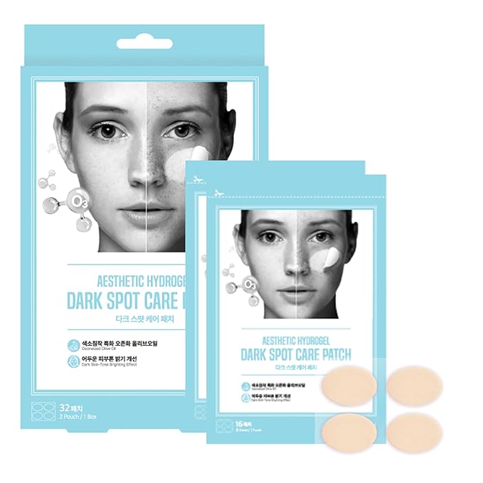 Dark Spot Care Patches – 32pcs | Labottach Korean Skincare Hydrogel Brightening Patch with Ozonated Olive Oil, Niacinamide, Alpha-Arbutin & PDRN | Skin Tone & Spot Care | Home Skin Routine