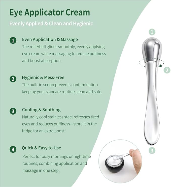 3pcs Stainless Steel Gua Sha Facial Tools & Eye Cream Applicator Metal GuaSha Set for Face Body, Detailer Gua Sha Lymphatic Drainage Massager,Guasha Face Sculpting Tool