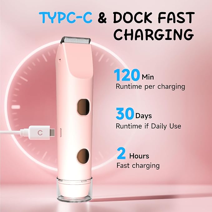 2 in 1 Bikini Trimmer for Women, Smooth and Painless Electric Razors for Women, IPX7 Waterproof Women's Electric Shaver, Rechargeable Bikini Underarm Legs Arm Body Face Trimmer Womens Shaver (Pink)