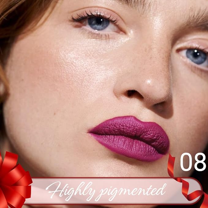 Rose Red Crayon Matte Lipstick Lip Liner Pencil, Moisture Smooth Lipstick Pencil, With pencil sharpener Sharpenable Lip Pencil, Ultimate Lip Crayon for Women Smudgeproof Waterproof 08#