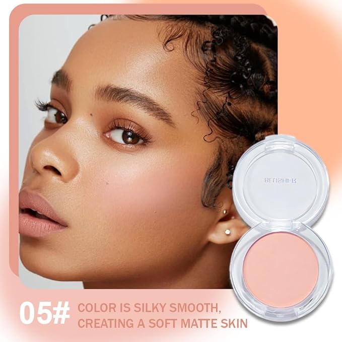 Blush for Cheeks Makeup Palette, Natural Matte Cream Powder Single Blushes for Eye and Cheek, Buildable Long-Lasting Color,Vegan & Cruelty-Free,Everyday Makeup Look for Women,#05-Nude Skin Tone