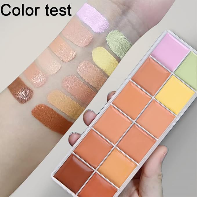 12 Color Correcting Concealer Palette With Concealer Brush,