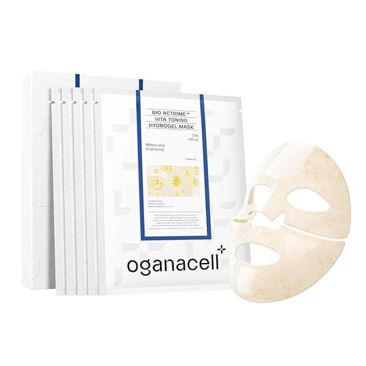 Vita Gel Hydro Facial Mask 5PCS - Brightening Glow & Even Skin Tone, Korean Spa-Strength Gel Mask with Vitamin C+E, Hydrating for Dullness/Dark Spots,Liposome Encapsulated