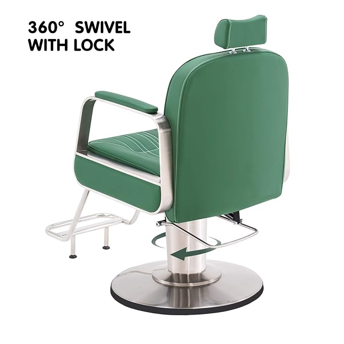 BarberPub Salon Chair for Hair Stylist, All Purpose Hydraulic Barber Styling Chair, Beauty Spa Equipment 8548 (Green)