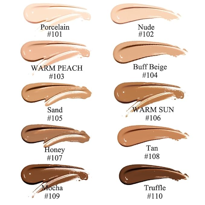 2 Pack PHOERA Foundation 103# Warm Peach and Foundation Makeup.