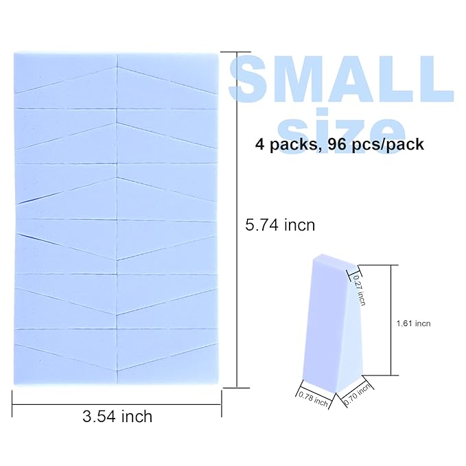 Teenitor 48 Pieces Cosmetic Makeup Sponges Wedges Beauty Blender Sponges, Small Triangle Makeup Sponge Wedges, Non-Latex Cosmetic Puff, Wedge Beauty Sponge Disposable Makeup Applicator