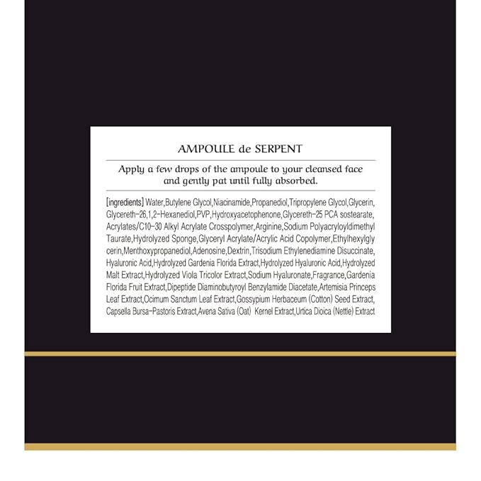[CHALLANS de PARIS] Ampoule de SERPENT – Freshly-Activated Peptide Serum with SYN-AKE (10,000 ppm) | Age-Defying, Firming & Smoothing, Lightweight Watery, Dual-Chamber, Korean Skincare, 1.23 fl oz