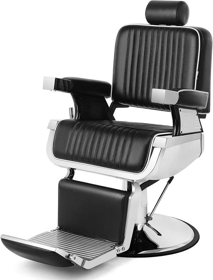 Artist hand Barber Chair Reclining Hydraulic Barber Chairs Heavy Duty Styling Chairs for Salon Chair Tattoo Chair Beauty Equipment (Black)
