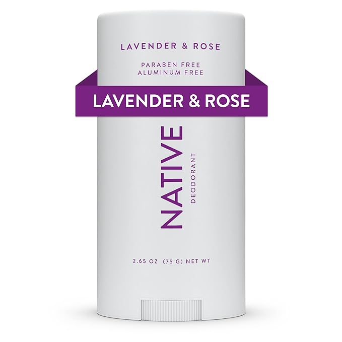 Native Deodorant Contains Naturally Derived Ingredients, 72 Hour Odor Control | Deodorant for Women and Men, Aluminum Free with Baking Soda, Coconut Oil and Shea Butter | Lavender & Rose