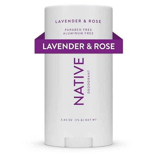 Native Deodorant Contains Naturally Derived Ingredients, 72 Hour Odor Control | Deodorant for Women and Men, Aluminum Free with Baking Soda, Coconut Oil and Shea Butter | Lavender & Rose