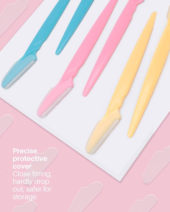 MoHern Dermaplane Razor, 60 Pcs Face Razors for Women and Men, Multipurpose Eyebrow Razor, Dermaplaning Tool for Face Multi-Color