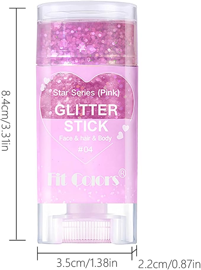 2 Pcs Silver Body Glitter Stick, Mermaid Glitter Gel Long Lasting Shimmer Hair Eyeshadow Face Body Glitter Concerts Music Festivals Halloween Party Looks Sparkle Makeup for Women and Kids (Pink/Blue)