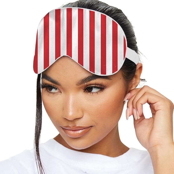 SMUG Satin Sleep Mask & Eye Mask | Travel Sleep Masks for Women & Men | Soft Sleeping Eye Mask to Nourish Skin & Reduce Dark Circles | Eye Sleep Mask Shades to Block Out Light | Candy Cane