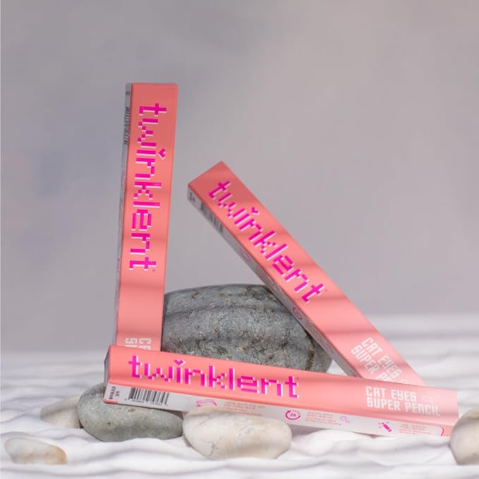 TWINKLENT Cat Eyes Super Pencil – 24-Hour Long-Lasting Waterproof Gel Eyeliner, Multipurpose Vegan Eye Makeup, Built-in Sharpener, 6 Shades (2-Black Suga Bubble Brown)