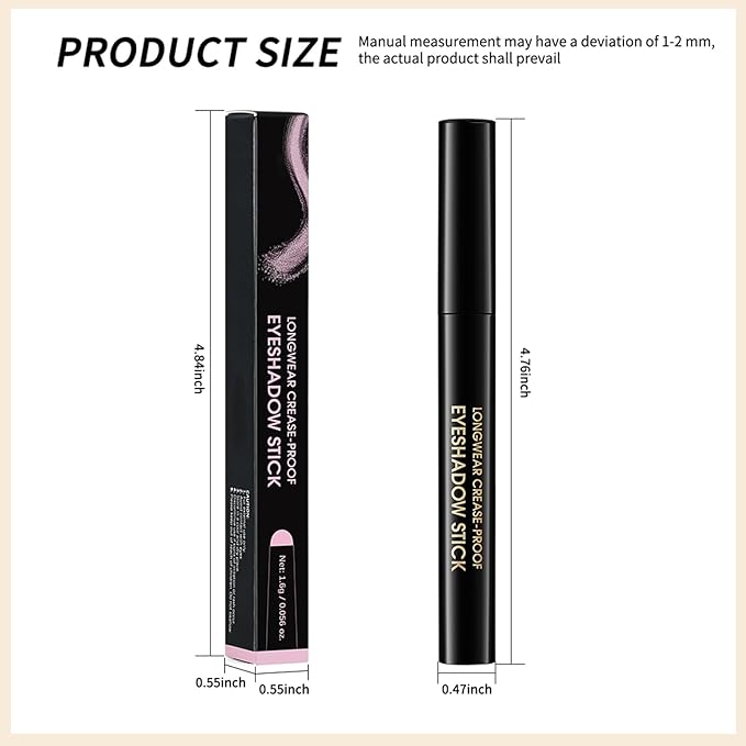 Erinde Waterproof Eyeshadow Stick, Cream Eye Shadow Stick, Long-Lasting, Crease-Proof, Cream to Powder Buildable & Blendable Eye Shadow Pencils Crayon, Vegan & Cruelty-Free, 06 Oyster