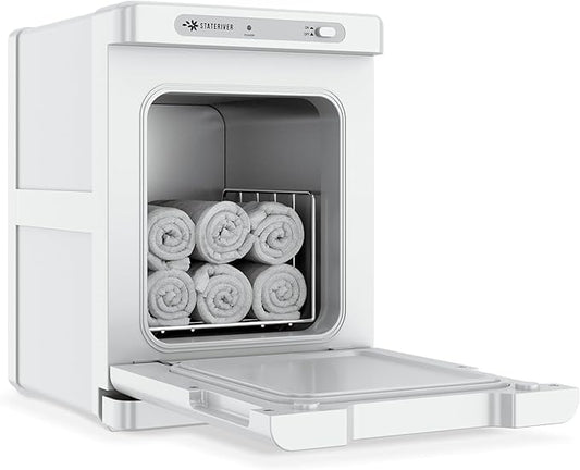 Hot Towel Warmer, 5L Towel Warmer Cabinet, Small Towel Heater with Stainless Steel Rack, Professional Towel Heating Box, Use for Spa, Beauty Salon, Barber, Massage, Gym, Home (White)