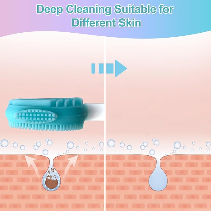 Blue Silicone Face Scrubber Face Mask Brush Exfoliating Lip Brush Cleansing Brush Facial Cleansing/Wash Exfoliator Blackhead Skin Care Tool Makeup Removes Dead & Dry Skin for Women